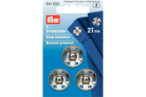 3 Druckknöpfe PRYM silberfarbig, 21 mm